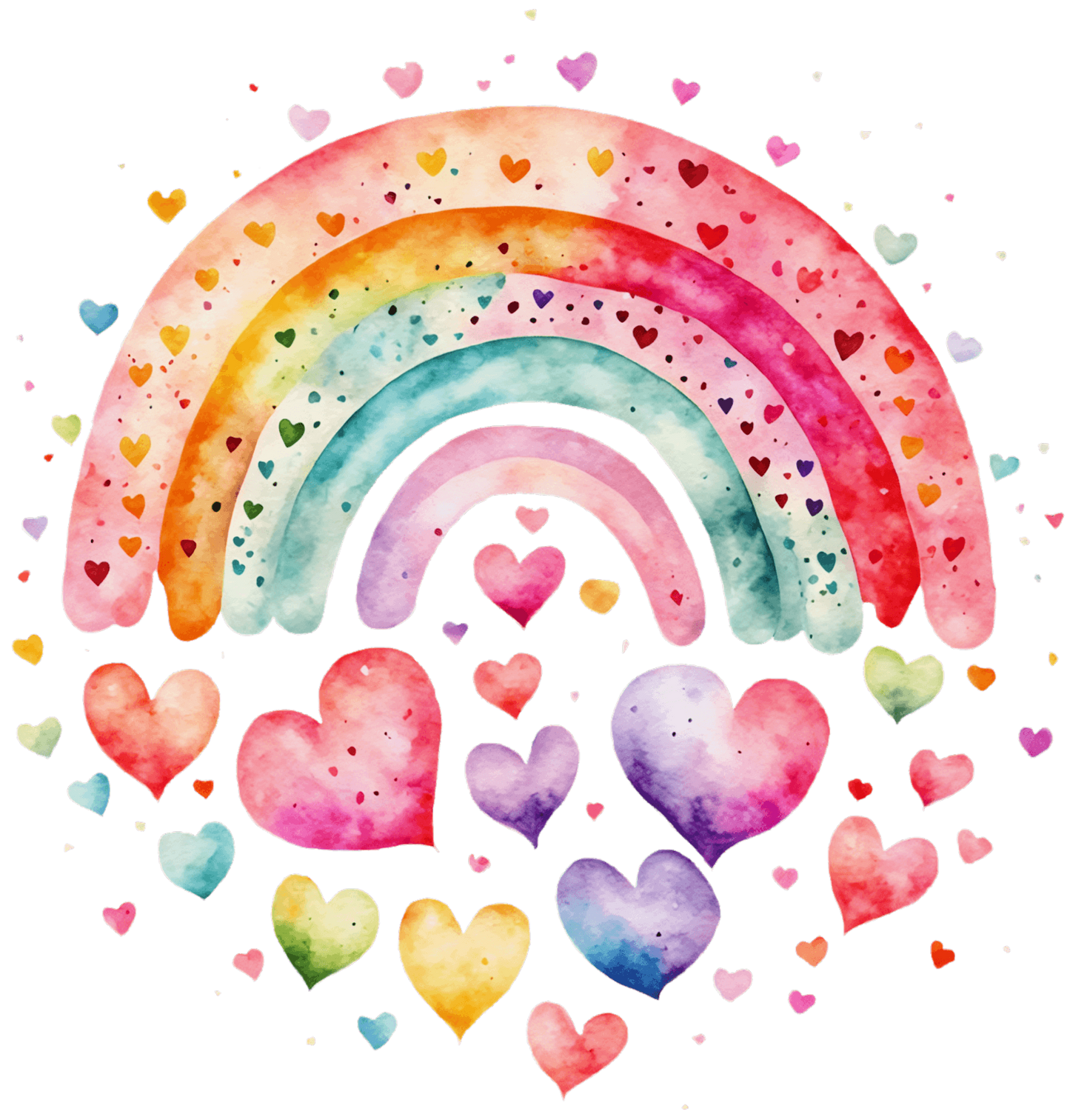 DTF Rainbow & Hearts Transfer