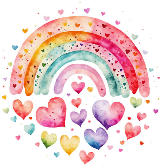 DTF Rainbow & Hearts Transfer