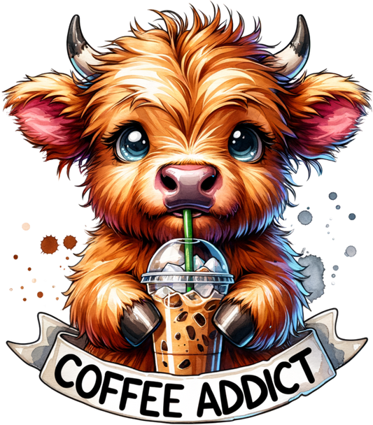 DTF Coffee Highland Cow