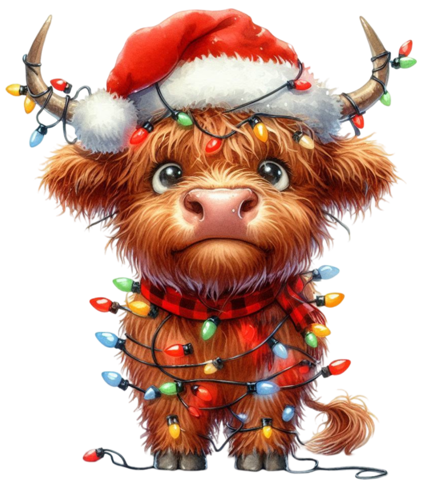 DTF Christmas Highland Cow